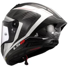 LS2 THUNDER KARBON GP AERO RAUTE BEYAZ-GRİ KASK GRI - M
