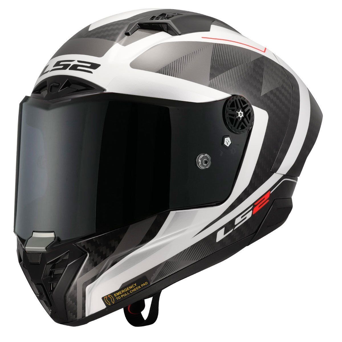 LS2 THUNDER KARBON GP AERO RAUTE BEYAZ-GRİ KASK GRI - XL