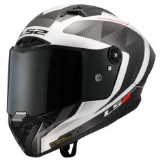 LS2 THUNDER KARBON GP AERO RAUTE BEYAZ-GRİ KASK GRI - XL
