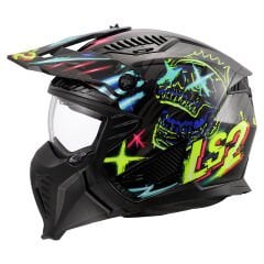 LS2 DRIFTER RAYZ SİYAH-MAVİ KASK