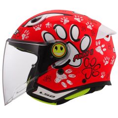 LS2 FUNNY 2 PAWS MAT KIRMIZI ÇOCUK KASK MAT KIRMIZI - S