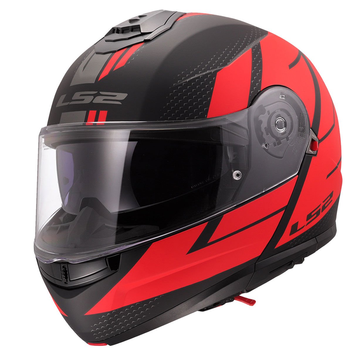 LS2 STROBE 2 CODE MAT SİYAH-KIRMIZI KASK
