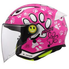 LS2 FUNNY 2 PAWS PEMBE ÇOCUK KASK PEMBE - S