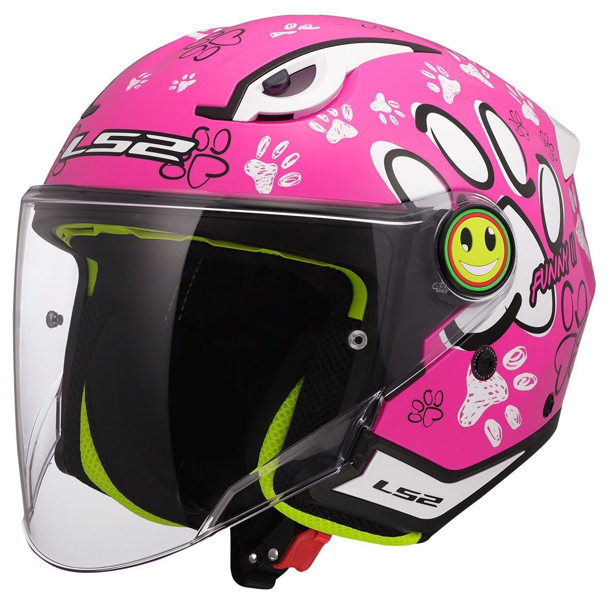 LS2 FUNNY 2 PAWS PEMBE ÇOCUK KASK PEMBE - L
