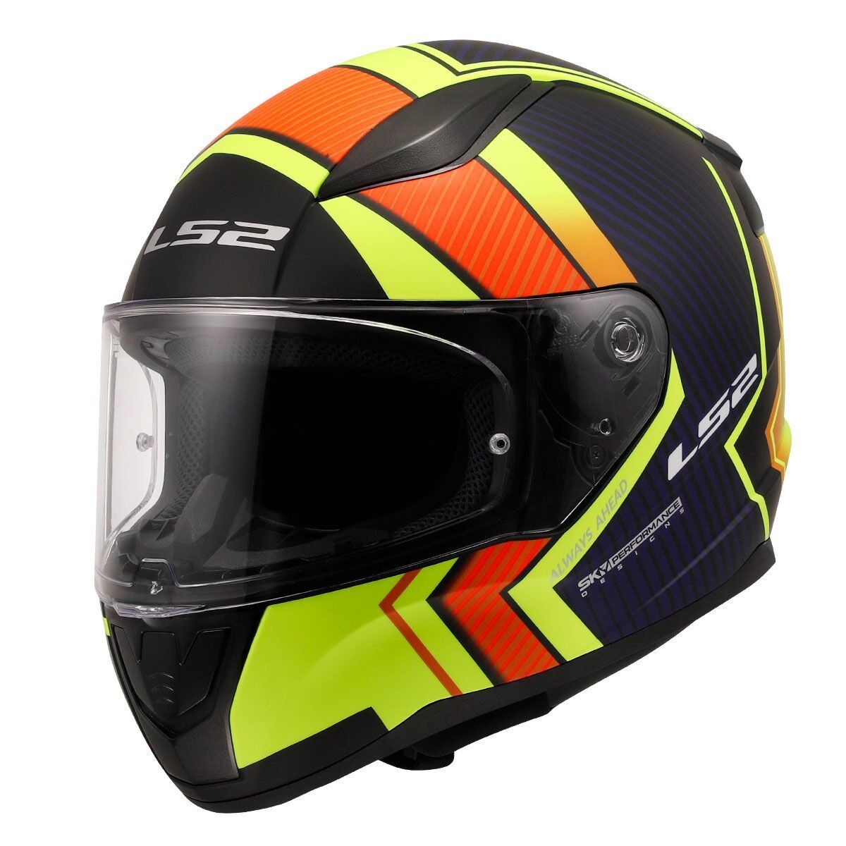 LS2 RAPID 2 EXTRA MAT NEON SARI-NAVY MAVİ KASK NEON SARI - XL