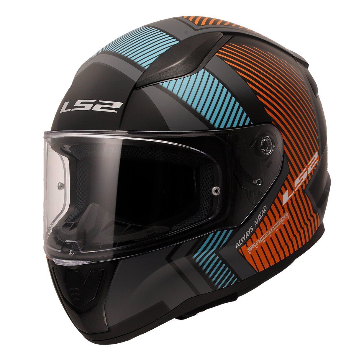 LS2 RAPID 2 EXTRA MAT GRİ-NEON TURUNCU KASK NEON TURUNCU - XL