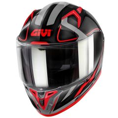 GIVI 50.8 RACER SİYAH-TITANIUM-KIRMIZI KASK MAT SIYAH-KIRMIZI - S