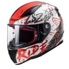 LS2 RAPID NAUGHTY MAT BEYAZ-KIRMIZI KASK