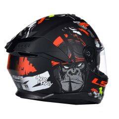LS2 STREAM 2 ANGRY MONKEY MAT SİYAH-KIRMIZI KASK MAT SIYAH-KIRMIZI - XS