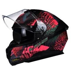 LS2 STREAM 2 JUNGLE MAT SİYAH-MAVİ-PEMBE KASK PEMBE - XS