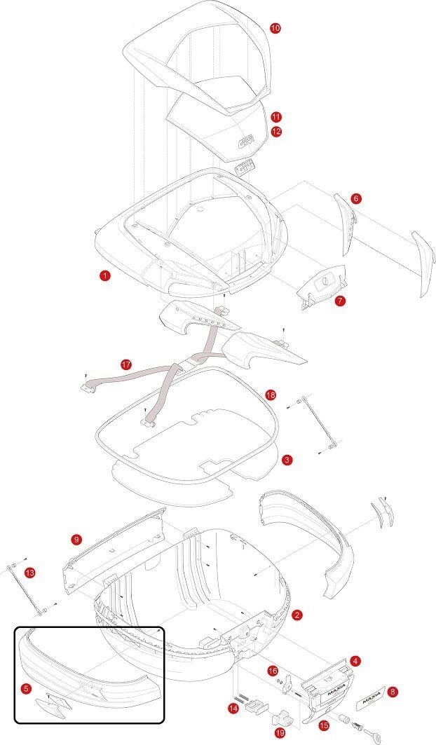 GIVI Z564A900R ÇANTA GRİ ÇITA V56