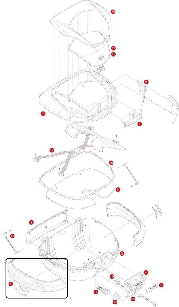 GIVI Z564A900R ÇANTA GRİ ÇITA V56