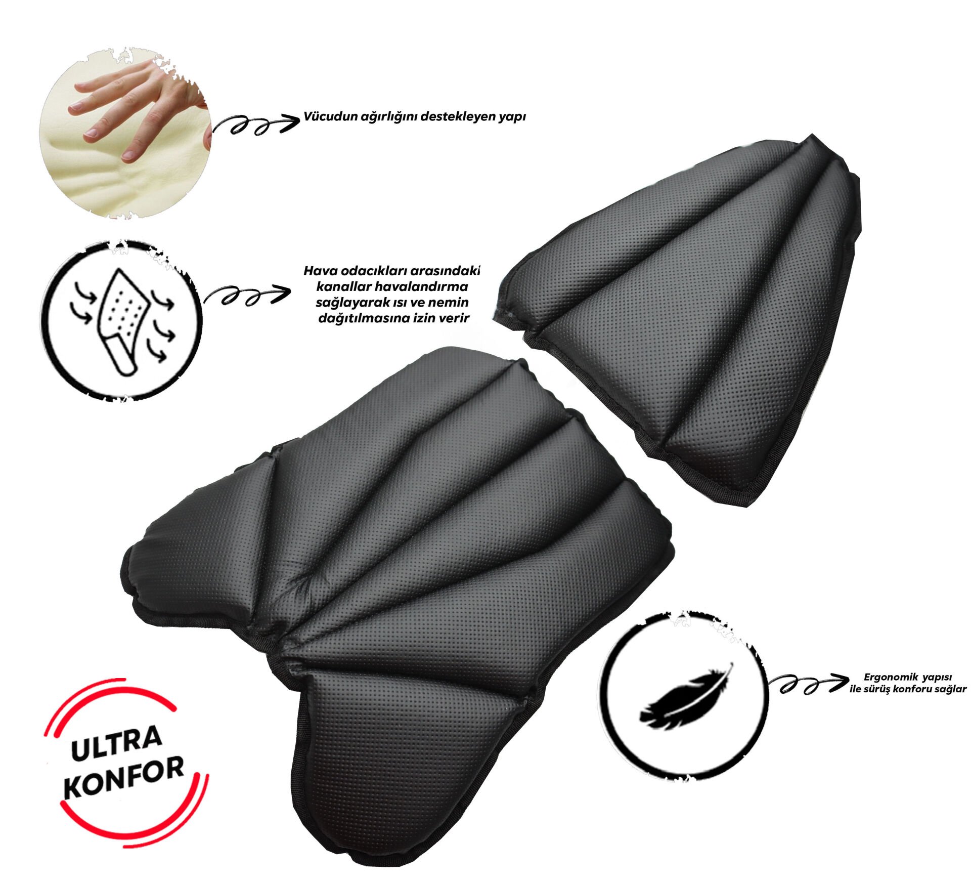 VEXO HAVA DESTEKLİ MOTOSİKLET-SCOOTER KONFOR SELE MİNDERİ TK (UNIVERSAL)