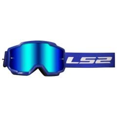 LS2 CHARGER GOGGLES MOTOKROS GÖZLÜK (IRIDIUM CAMLI) MAVİ